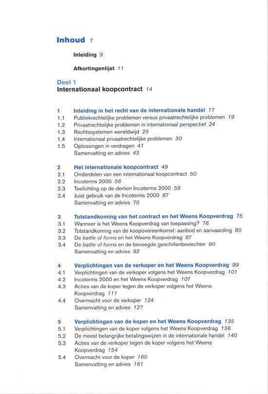 Pagina 7 uit een boek met de titel "Inhoud"