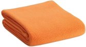 Fleece deken/plaid oranje 120 x 150 cm