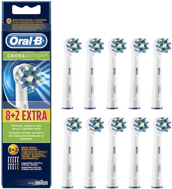 Goedkope Originele 10-Pack Oral B Cross Action Opzetborstels Opzetstukjes |  Aanbieding... | bol.com
