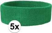 Sportdag hoofd zweetbandjes groen 5x - Hoofdbandjes team kleur groen