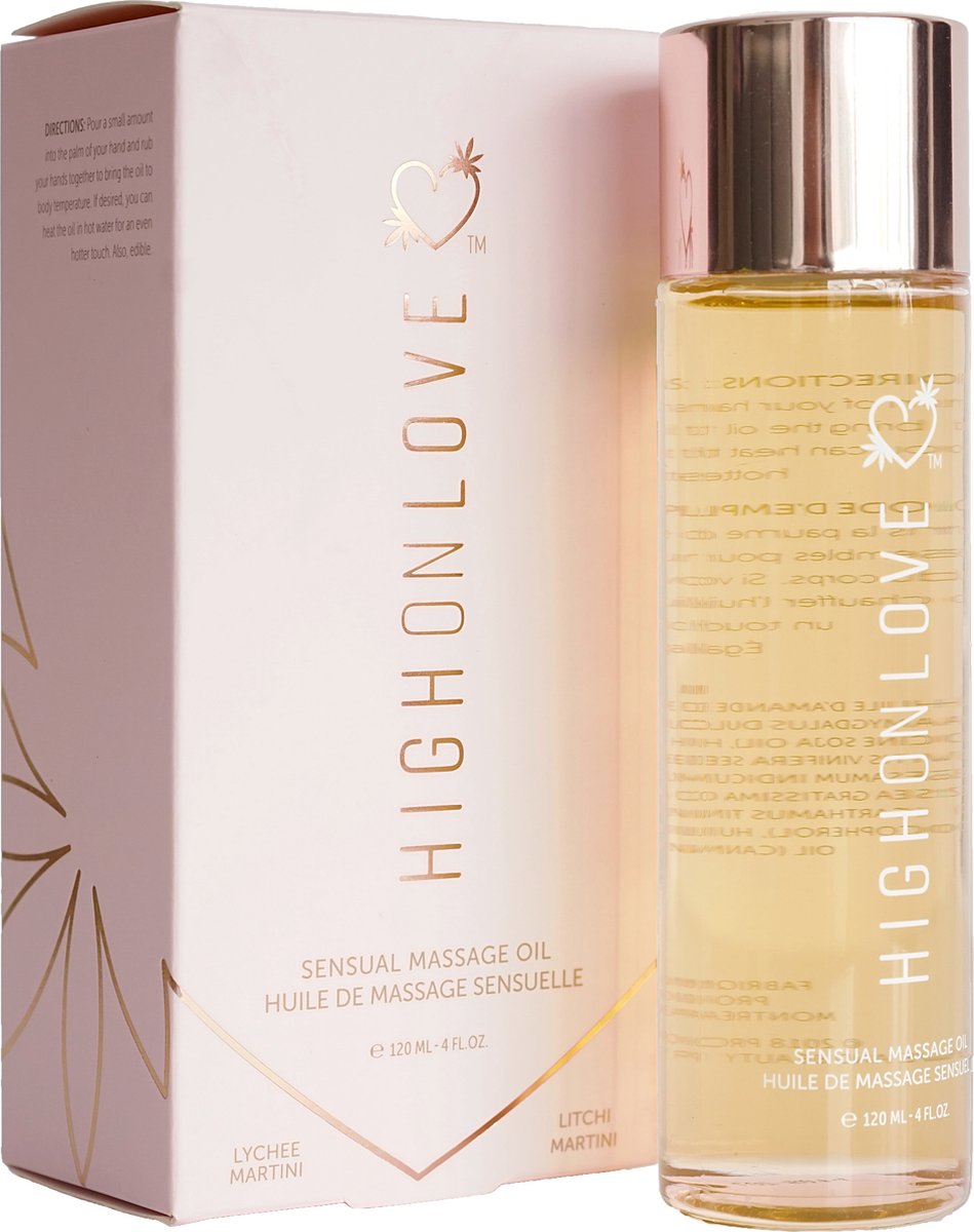 Goedkoopste High on Love Sensual Massage Olie - Lychee Martini