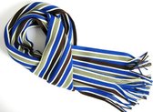 MANNEN SJAAL LINES BLAUW BRUIN | 180 x 25 cm | Made in Holland