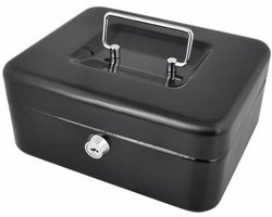 Money Box metal - Metalen Geldkist Met Slot - Geldkluis Met Muntbak - Geld Kluis Kist - Zwart