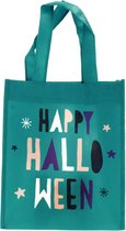 Folat - Trick or Treat tas Turquoise Halloween (23x21 cm) - Halloween - Halloween accessoires - Halloween verkleden