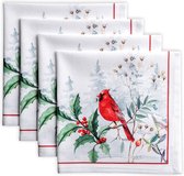 100% katoen, zacht en comfortabel, 4-delige set, servetten, perfect voor familiediners, bruiloften, cocktails, keuken, thuis, oogstfeest, Kerstmis (45 cm x 45 cm)