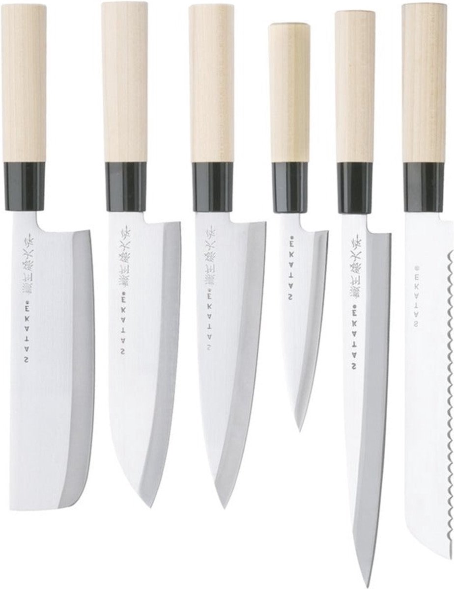Satake - 6-delige Japanse Messenset - Koksmes - Magnolia Wood