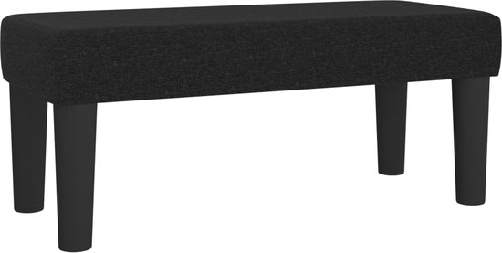 Lit The Living Store - 203 x 120 x 118/128 cm - Tête de lit durable en tissu Zwart - Matras à ressorts ensachés - Support moyennement ferme - Surmatelas doux pour la peau - Banc multifonctionnel