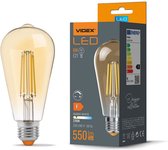 LED Filament Edison lamp amber | dimbaar | 6W | ST64 | E27 - 2200K - Extra warm