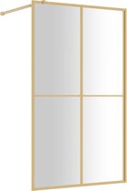 vidaXL - Inloopdouchewand - transparant - 118x195 - cm - ESG-glas - goudkleurig