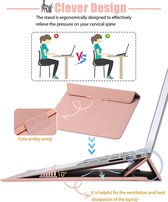 15-16 inch laptophoes met standaard functie compatibel met MacBook Pro 16 2021 2022 M1 Pro/Max A2485/2019-2020 A2141, MacBook Pro Retina 15 2012-2019, met accesory tas, roze (Smiley)