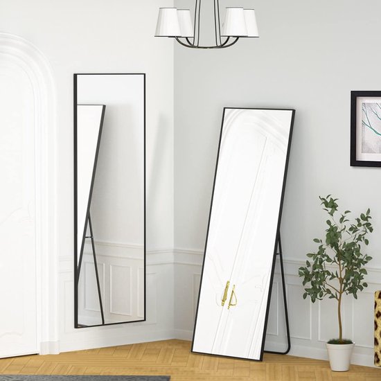 Miroir sur pied 140 × 40 cm, grand miroir intégral avec cadre en aluminium  pour... | bol