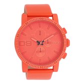 OOZOO Timepieces - Rood/oranje OOZOO horloge met rood/oranje leren band - C11219