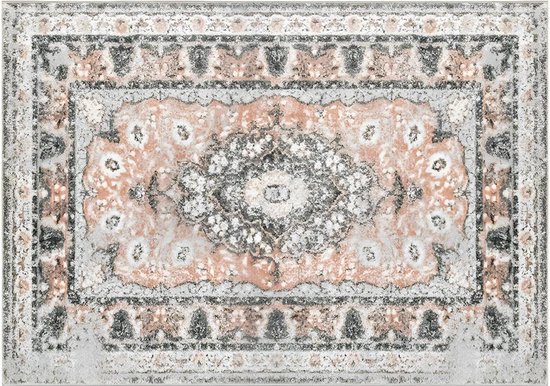 OZAIA Vintage tapijt Oosterse stijl SURATE - 120x170cm - Beige L 170 cm x H 1 cm x D 120 cm