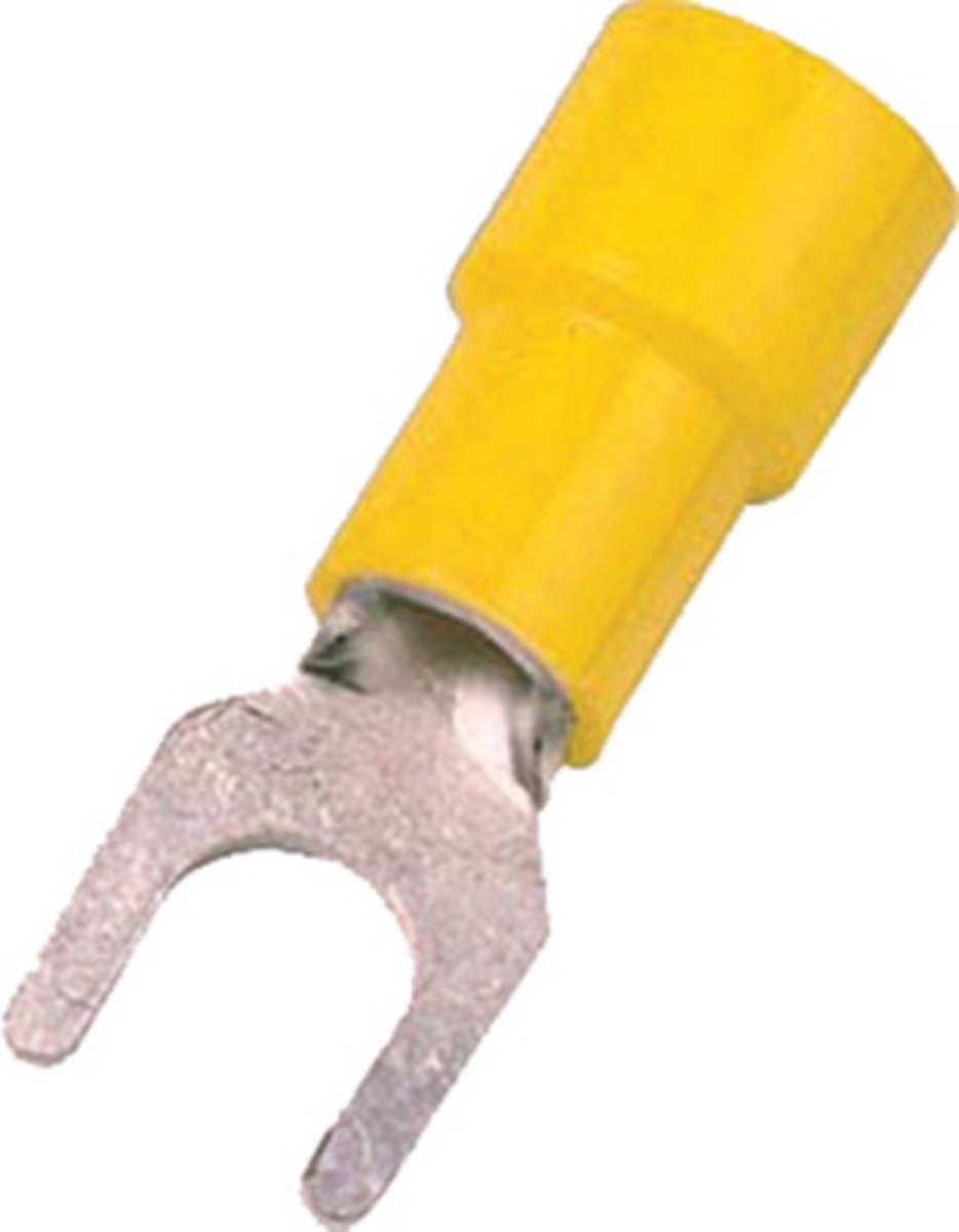 Intercable Q-serie DIN geïsoleerde vorkkabelschoen 4-6 mm² M8 vertind - geel per 100 stuks (ICIQ68G)