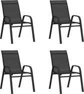 The Living Store Buitenstoelen - Stabiel en duurzaam - Ruimtebesparend - Zwart - 55 x 65 x 89 cm