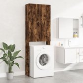 The Living Store Badkaast - Wasmachinekast - Afmetingen- 64 x 25.5 x 190 cm - Kleur- Gerookt eiken - Materiaal- Spaanplaat