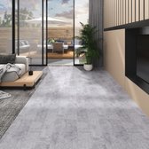 The Living Store Ensemble de planches de sol autocollantes en PVC – Gris ciment – ​​91,4 x 15,2 cm – Résistant à la moisissure et aux allergies