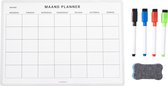 Planbooks - Magnetische Maandplanner - Whiteboard Maandplanner - Planbord - Familieplanner - A4 - Inclusief Stiften en Wisser
