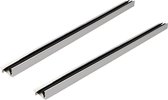 Fixman Tochtstrip - 2x - tochtwering - zilver - aluminium - 91 x 5,2 cm - deur tochtstopper