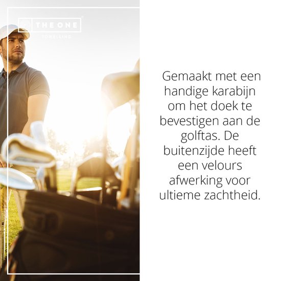 The One Towelling Golfhanddoek - 40 x 50 cm- Sporthanddoek - Terry Velours - 100% Gekamd Katoen - Met metaal oog en karabijnhaak - Rood van The One — afbeelding 3