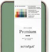 schlafgut Premium drap-housse S - 90x190 - 100x220, 95% de coton organique doux et 5% d’élasthanne, Green Mid