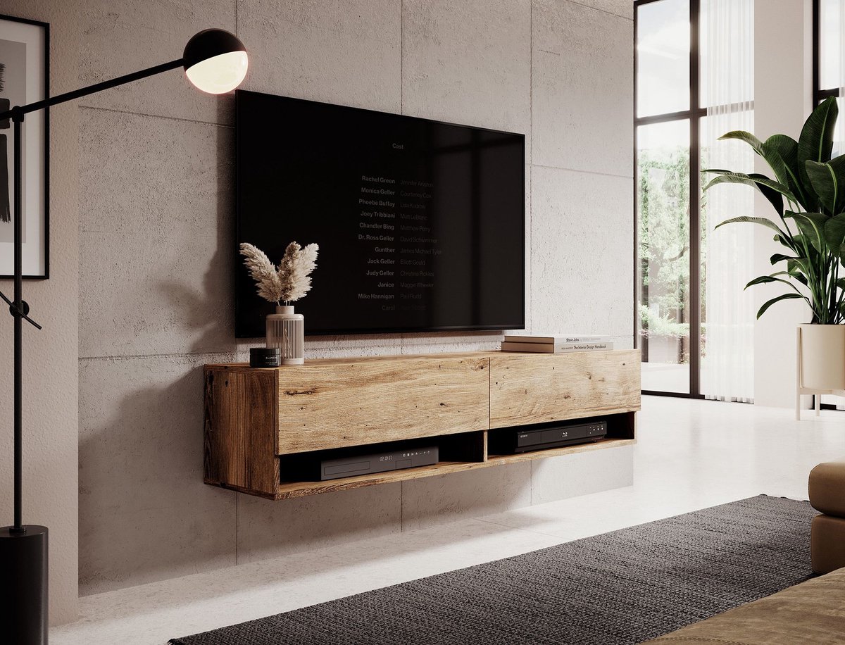 MEUBELLA TV-Meubel Asino - Kastanje - 140 cm Bruin
