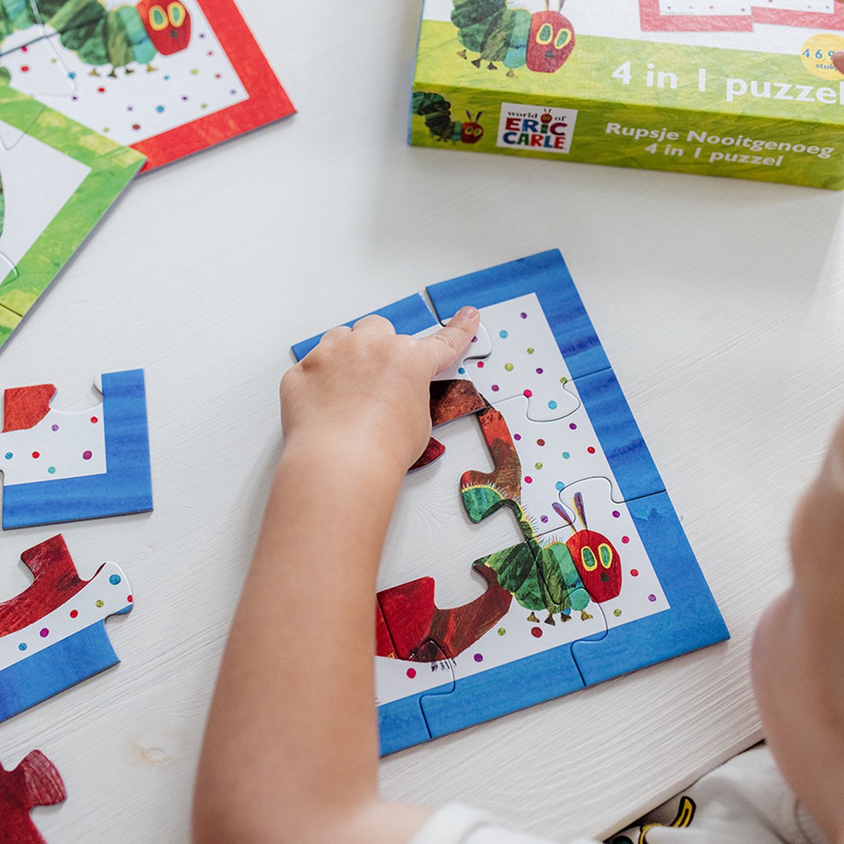 Rupsje Nooitgenoeg puzzel 4 in 1 educatief peuter speelgoed - kinderpuzzel 4x6x9x16 stukjes leren puzzelen - cadeautip puzzel 3 jaar en ouder - Bambolino Toys — afbeelding 16