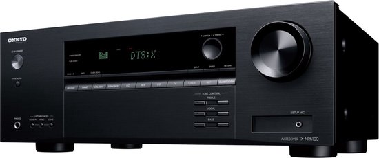Onkyo TX-NR5100 Black AV-receiver | 7.2 | DAB+ radio, FM radio, internetradio | Bluetooth | Wi-Fi | Multiroom | Works with Sonos | DTS Play-Fi | AirPlay 2 | Chromecast | Streaming Services | 8K | HDMI 2.1 | Klipsch Optimize Mode