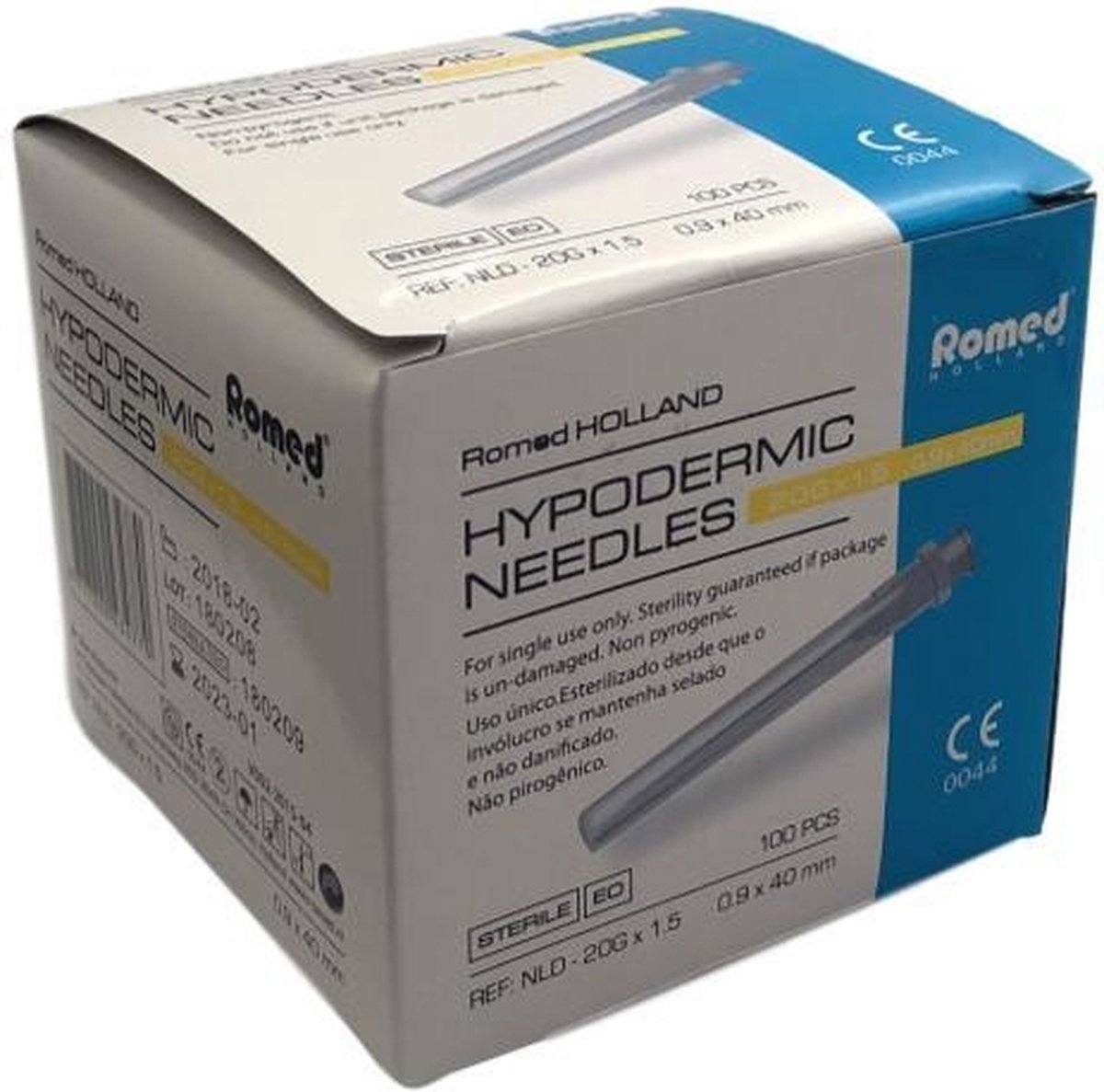 Goedkoopste Romed 100st injectienaald 20G x 1.5 - steriele naalden - injectienaalden - naald - Geel - Roestvrij Staal - Speciaal geslepen facet - injectie