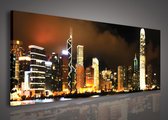 Canvas Schilderij - Hong Kong - Stad - Steden - Skyline - Inclusief Frame - 145x45cm (lxb)