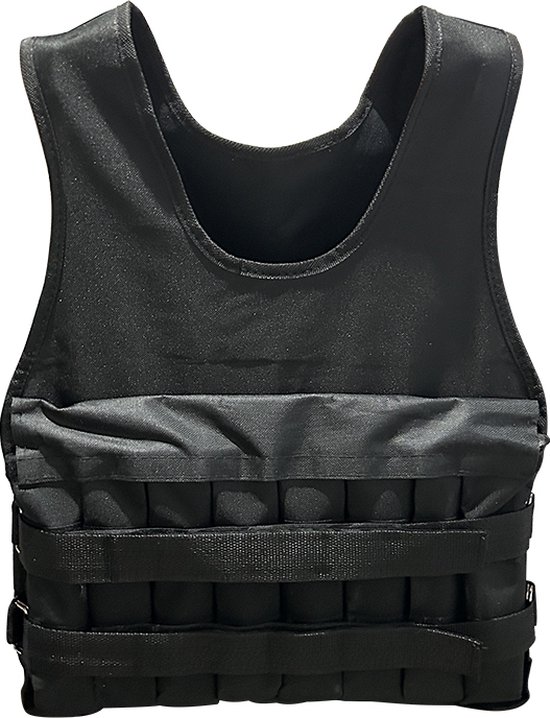 AJ-Sports Verstelbaar Gewichtsvest 10kg - Gewichtsvesten - Weight vest - Gewichten - Krachttraining & Crossfit Trainingsvest - Hardlopen - Cardio - Calisthenics - Crossfit - Zwart - Geschikt vanaf maat M / L