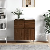 The Living Store Dressoir - Trendy - Opbergkast - Afmetingen- 60 x 35 x 70 cm - Kleur- Bruineiken - Materiaal- Bewerkt hout en ijzer