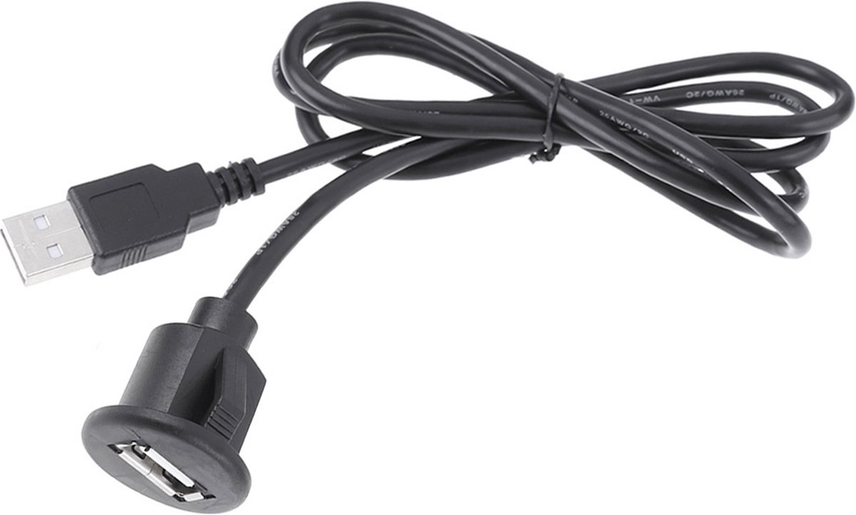 VCTparts Inbouw USB naar USB Verlangkabel 100cm Midden Console Dop voor Autoradio naar Telefoon [Verlengsnoer Convertor Interface]