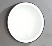 OZAIA Badkamerspiegel rond met LED-verlichting NUMEA - L60 x H60 cm - zwart L 60 cm x H 60 cm x D 3.5 cm