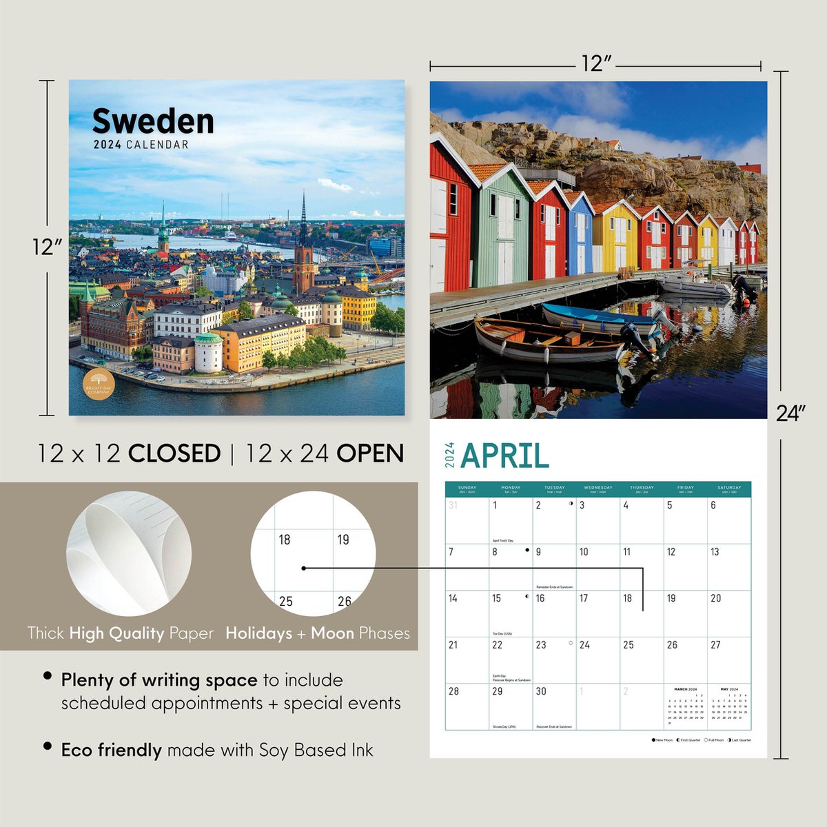 Découvrez le magnifique calendrier 2024 avec des images de la Suède ! !! 