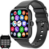 Relify Smartwatch - Smartwatch Dames - Smartwatch Heren - Horloge - HD Touchscreen - Bloeddrukmeter - Stappen & Calorie teller - Saturatiemeter - IOS & Android - Zwart