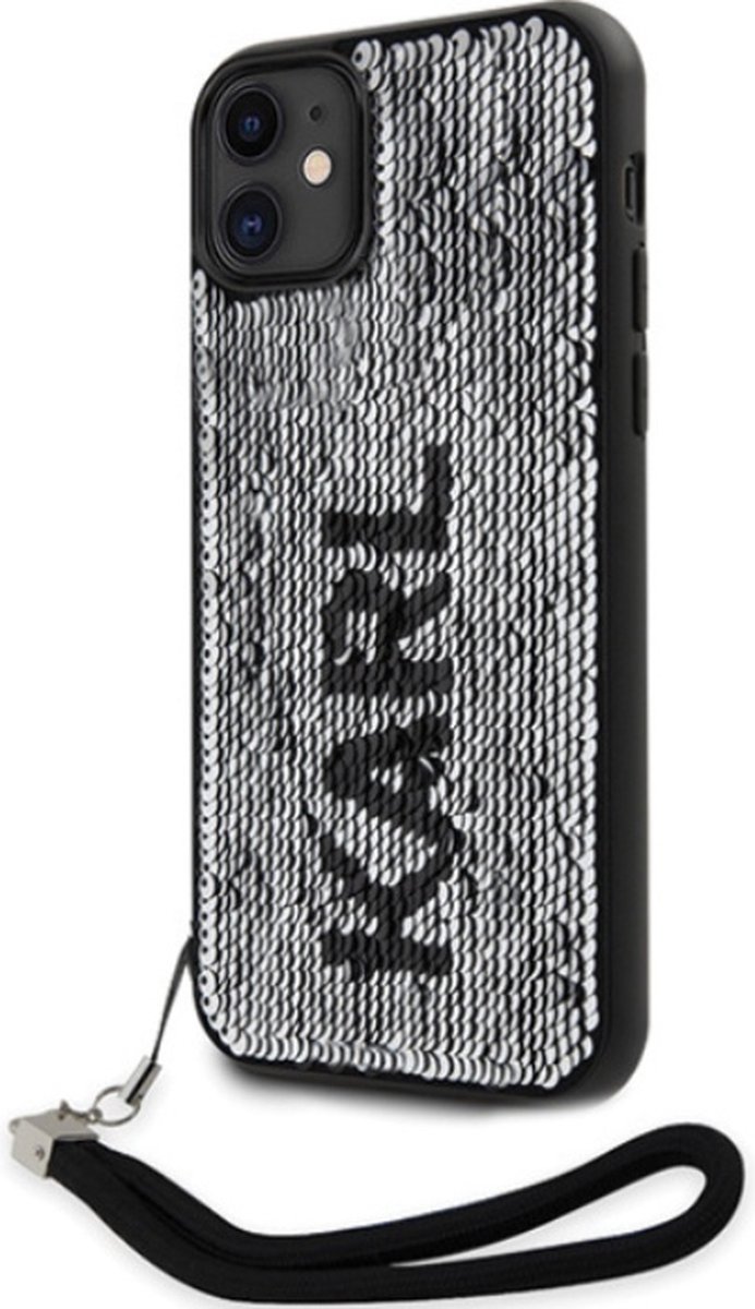 Karl Lagerfeld Reversible Sequins Back Case - Geschikt voor Apple iPhone 11/XR (6.1") - Zwart
