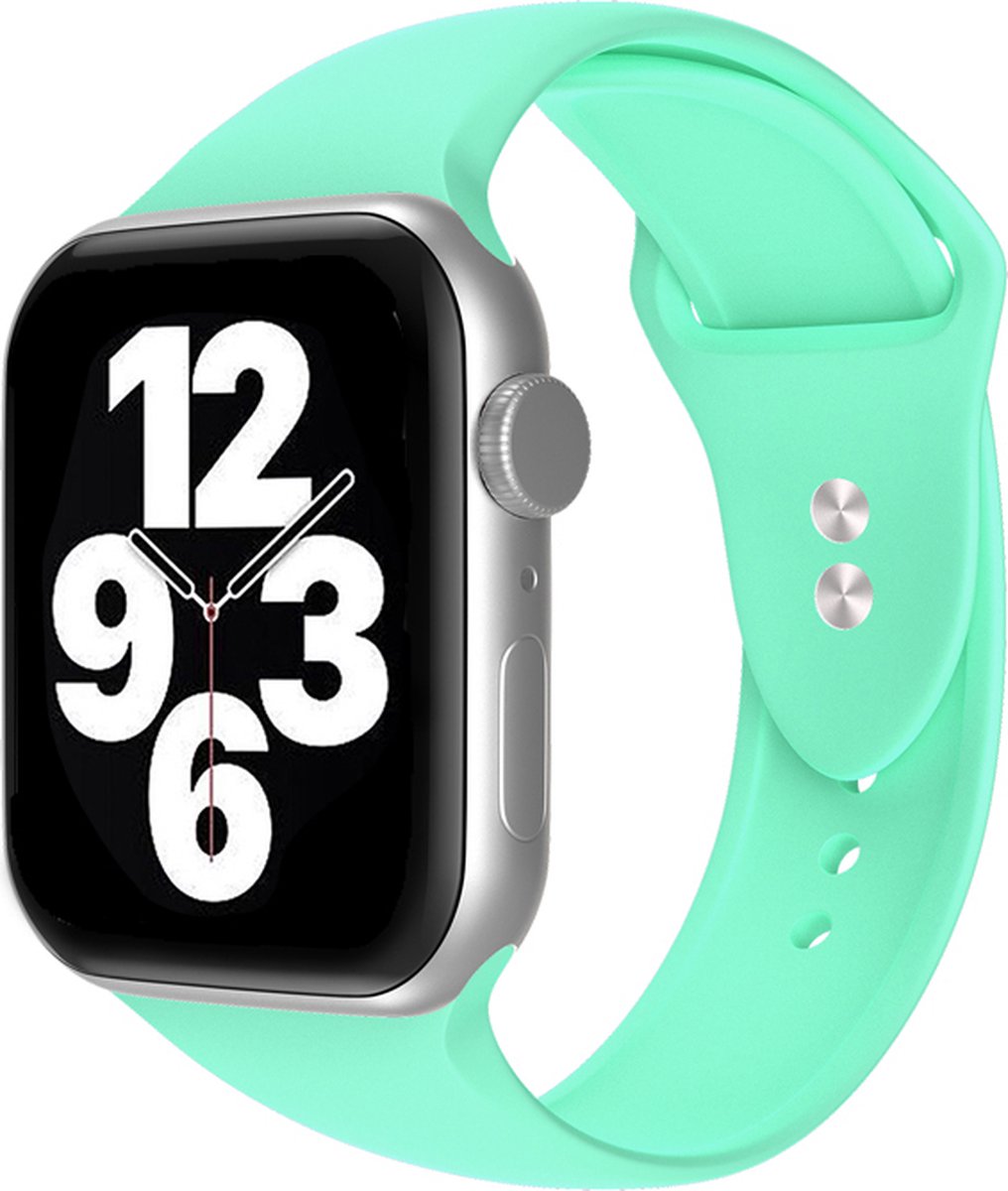 Gerrey® Siliconen bandje geschikt voor Apple Watch - Turqoise Siliconen - 42/44/45/49 mm - Gerrey - Series 1 2 3 4 5 6 SE 7 8 - Geschikt voor Apple Watch