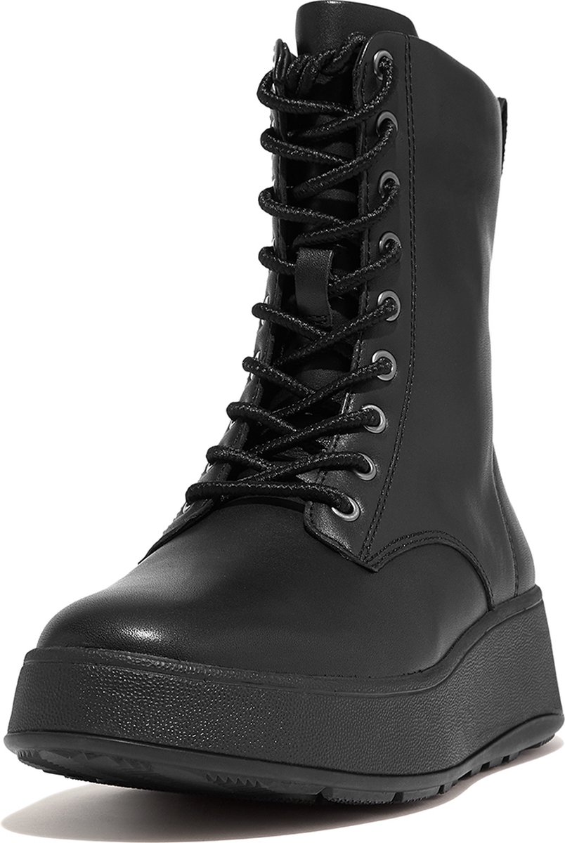 FitFlop FItFlop leren enkellaarzen zwart - Dames - Veters ZWART - Maat 42