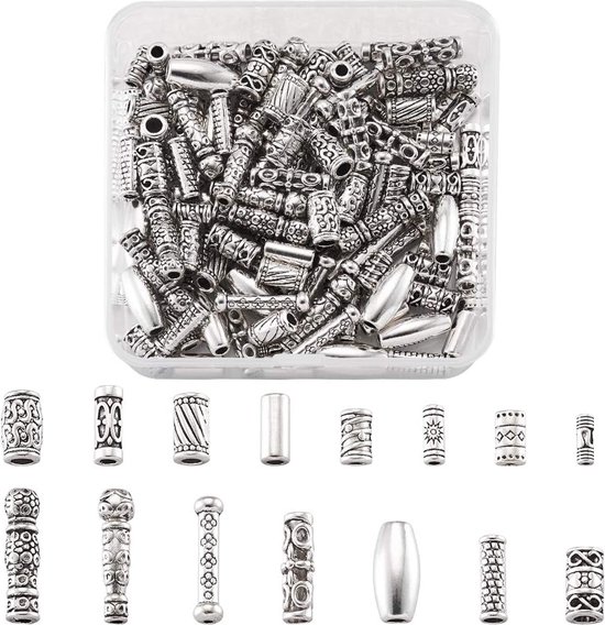 200 Perles D'entretoise Tonneau Argenté Tibétain 7x5 Mm - Lot De Créateurs