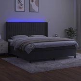 The Living Store Boxspring Fluwelen Bed - 160x200 cm - Met LED