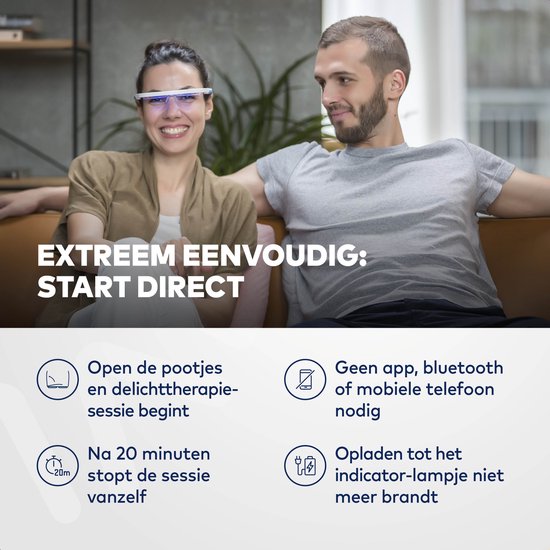 AYOlite lichttherapiebril - Inclusief bioritme-app - Vergelijkbaar met de krachtigste daglichtlampen - Veilig getest voor de ogen (IEC 62471 No Risk) - UV- en infraroodvrij - 100% bewegingsvrijheid - Stijlvolle en effectieve daglichtbril