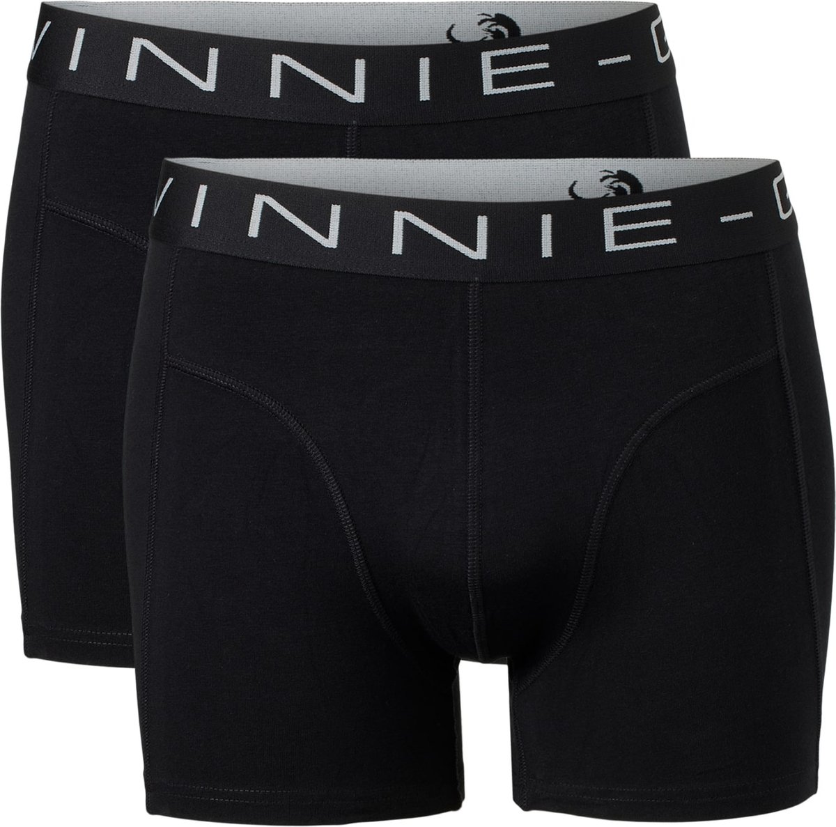 Vinnie-G Boxershorts 2-pack Black/Black - Maat M - Heren Onderbroeken Zwart - Geen irritante Labels - Katoen heren ondergoed