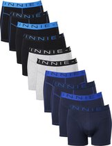 Vinnie-G Boxershorts Voordeelpakket - 10 stuks - Black/Blue/Grey - Maat L - Heren Onderbroeken - Geen irritante Labels - Katoen heren ondergoed