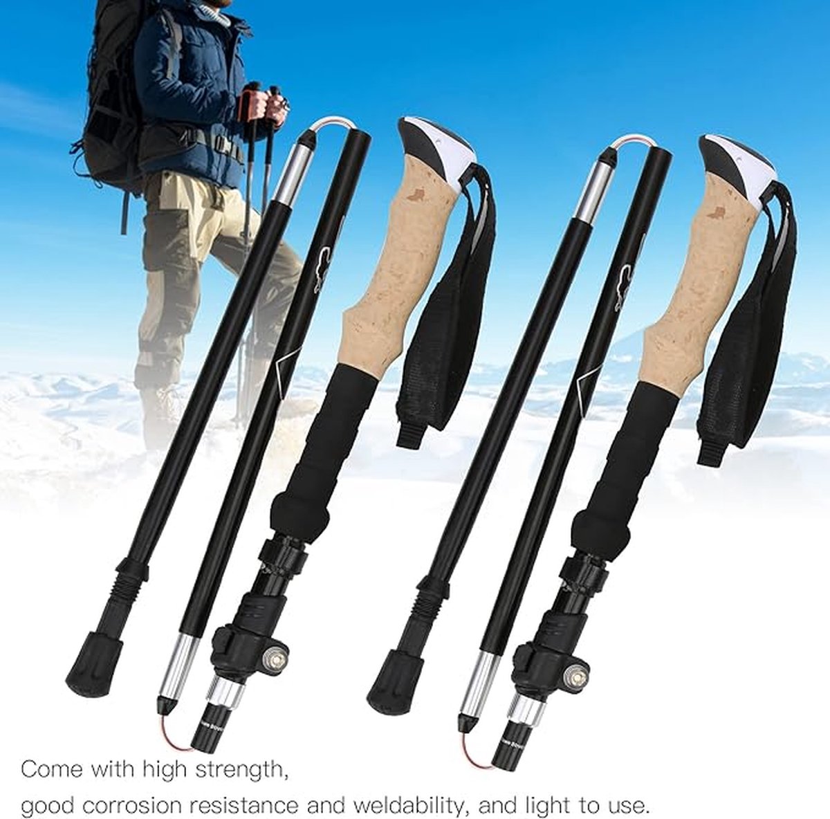 Bâtons De Randonnée Trekology TREK-Z Pliables 2 Pièces - Aluminium 7075 Liège - Neuf