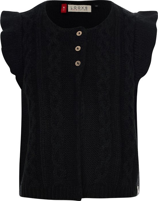 LOOXS Little 2332-7314-099 Meisjes Sweater/Vest - Zwart van 100% acryl