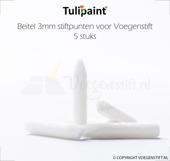 Tulipaint 3mm (Beitel) reservepunten 5 stuks voor Voegenstift - Tulipaint