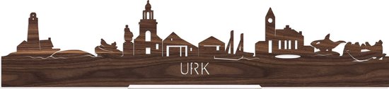 Standing Skyline Urk Notenhout - 40 cm - Woon decoratie om neer te zetten en om op te hangen - Meer steden beschikbaar - Cadeau voor hem - Cadeau voor haar - Jubileum - Verjaardag - Housewarming - Aandenken aan stad - WoodWideCities