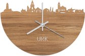 Skyline Klok Urk Eikenhout - Ø 40 cm - Stil uurwerk - Wanddecoratie - Meer steden beschikbaar - Woonkamer idee - Woondecoratie - City Art - Steden kunst - Cadeau voor hem - Cadeau voor haar - Jubileum - Trouwerij - Housewarming - WoodWideCities