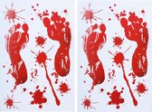 Fiestas Horror raamstickers bloedspetters - 2x - 25 x 35 cm - herbruikbaar - Halloween thema decoratie/versiering